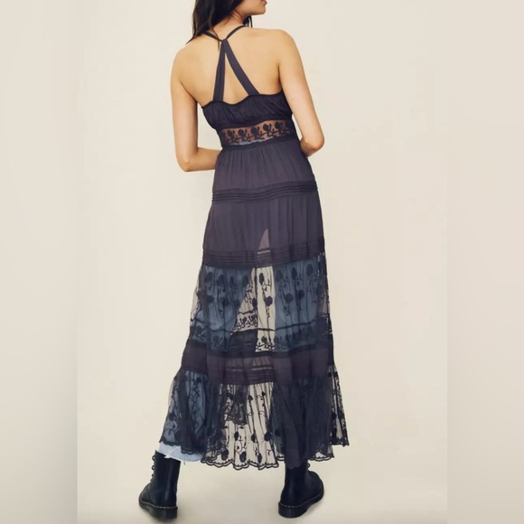Free People On My Way Maxi Lace Embroidered Dress Size Small - Picture 2 of 14